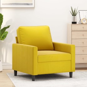 Sillón de terciopelo amarillo 60 cm