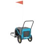 Remolque de bicicleta mascotas hierro tela Oxford azul negro en Cochecitos para mascotas | Comprar online en Foro24