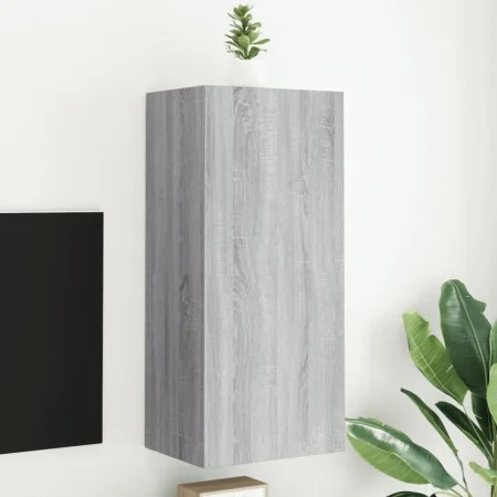 Sonoma gray engineered wood wall TV cabinet 40.5x30x90 cm by , TV Furniture - Ref: Foro24-836929, Price: 55,45 €, Discount: %