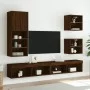 Mesitas de noche de pared con luces LED 2 unidades roble marrón de , Muebles TV - Ref: Foro24-837077, Precio: 56,17 €, Descue...