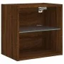 Wall bedside tables with LED lights 2 units brown oak by , TV Furniture - Ref: Foro24-837077, Price: 56,17 €, Discount: %