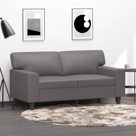 Gray synthetic leather 2-seater sofa 120 cm by , Sofas - Ref: Foro24-359414, Price: 222,33 €, Discount: %