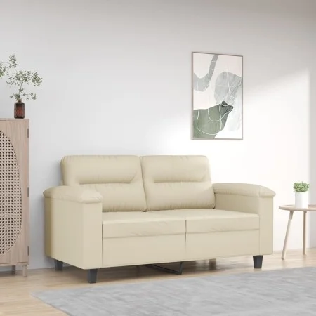 2-seater cream-colored synthetic leather sofa 120 cm by , Sofas - Ref: Foro24-359579, Price: 203,17 €, Discount: %