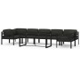 Set muebles de jardín 8 pzas y cojines aluminio gris antracita
