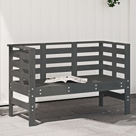 Banco de jardín madera maciza de pino gris 111,5x53x71 cm de , Bancos de jardín - Ref: Foro24-825137, Precio: 106,52 €, Descu...