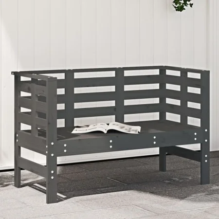 Gartenbank aus massivem, grauem Kiefernholz, 111,5 x 53 x 71 cm von , Gartenbänke - Ref: Foro24-825137, Preis: 105,15 €, Raba...