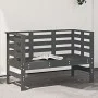Gartenbank aus massivem, grauem Kiefernholz, 111,5 x 53 x 71 cm von , Gartenbänke - Ref: Foro24-825137, Preis: 105,15 €, Raba...