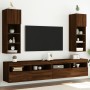 TV cabinets with LED lights 2 pcs oak brown 30.5x30x90 cm by , TV Furniture - Ref: Foro24-837014, Price: 97,07 €, Discount: %