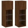 Muebles de TV con luces LED 2 uds marrón roble 30,5x30x90 cm de , Muebles TV - Ref: Foro24-837014, Precio: 95,47 €, Descuento: %