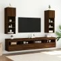 Muebles de TV con luces LED 2 uds marrón roble 30,5x30x90 cm de , Muebles TV - Ref: Foro24-837014, Precio: 95,47 €, Descuento: %