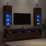 Muebles de TV con luces LED 2 uds marrón roble 30,5x30x90 cm de , Muebles TV - Ref: Foro24-837014, Precio: 95,47 €, Descuento: %