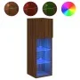 Muebles de TV con luces LED 2 uds marrón roble 30,5x30x90 cm de , Muebles TV - Ref: Foro24-837014, Precio: 95,47 €, Descuento: %