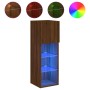 TV cabinets with LED lights 2 pcs oak brown 30.5x30x90 cm by , TV Furniture - Ref: Foro24-837014, Price: 97,07 €, Discount: %