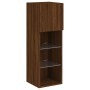 TV cabinets with LED lights 2 pcs oak brown 30.5x30x90 cm by , TV Furniture - Ref: Foro24-837014, Price: 97,07 €, Discount: %