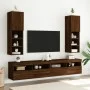 Muebles de TV con luces LED 2 uds marrón roble 30,5x30x102 cm de , Muebles TV - Ref: Foro24-837028, Precio: 99,57 €, Descuent...