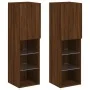 Muebles de TV con luces LED 2 uds marrón roble 30,5x30x102 cm de , Muebles TV - Ref: Foro24-837028, Precio: 99,57 €, Descuent...