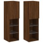 TV cabinets with LED lights 2 pcs oak brown 30.5x30x102 cm by , TV Furniture - Ref: Foro24-837028, Price: 101,17 €, Discount: %