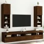 Muebles de TV con luces LED 2 uds marrón roble 30,5x30x102 cm de , Muebles TV - Ref: Foro24-837028, Precio: 99,57 €, Descuent...