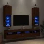 TV-Schränke mit LED-Leuchten 2 Stück Eiche braun 30,5x30x102 cm von , TV-Möbel - Ref: Foro24-837028, Preis: 99,57 €, Rabatt: %