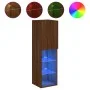 Muebles de TV con luces LED 2 uds marrón roble 30,5x30x102 cm de , Muebles TV - Ref: Foro24-837028, Precio: 99,57 €, Descuent...