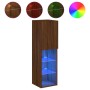 TV cabinets with LED lights 2 pcs oak brown 30.5x30x102 cm by , TV Furniture - Ref: Foro24-837028, Price: 101,17 €, Discount: %