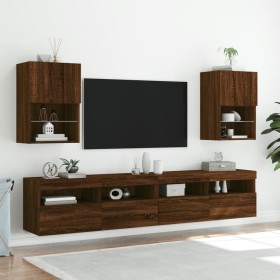 TV-Schränke mit LED-Leuchten 2 Stück Eiche 40,5x30x60 cm von , TV-Möbel - Ref: Foro24-837042, Preis: 78,06 €, Rabatt: %