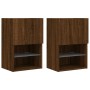 Muebles de TV con luces LED 2 uds roble 40,5x30x60 cm de , Muebles TV - Ref: Foro24-837042, Precio: 80,48 €, Descuento: %