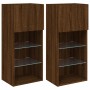 TV-Schränke mit LED-Leuchten 2 Stück Eiche braun 40,5x30x90 cm von , TV-Möbel - Ref: Foro24-837056, Preis: 107,15 €, Rabatt: %
