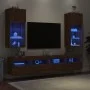 TV cabinets with LED lights 2 pcs oak brown 40.5x30x90 cm by , TV Furniture - Ref: Foro24-837056, Price: 105,51 €, Discount: %