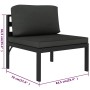 Set muebles de jardín 10 pzas y cojines aluminio gris antracita