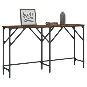 Smoked oak engineered wood console table 140x29x75 cm by , Side tables - Ref: Foro24-837759, Price: 48,39 €, Discount: %