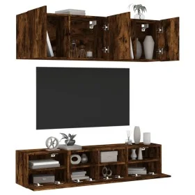 Wand-TV-Schränke, 5 Stück, Holzwerkstoff, geräucherte Eiche von , TV-Möbel - Ref: Foro24-3216515, Preis: 152,51 €, Rabatt: %