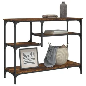 Console table with smoked oak shelves 100x35x75 cm by , Side tables - Ref: Foro24-837784, Price: 58,07 €, Discount: %