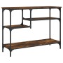 Konsolentisch mit Regalen aus geräucherter Eiche, 100 x 35 x 75 cm von , Seitentische - Ref: Foro24-837784, Preis: 58,90 €, R...