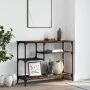 Console table with smoked oak shelves 100x35x75 cm by , Side tables - Ref: Foro24-837784, Price: 58,07 €, Discount: %