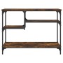 Konsolentisch mit Regalen aus geräucherter Eiche, 100 x 35 x 75 cm von , Seitentische - Ref: Foro24-837784, Preis: 58,90 €, R...