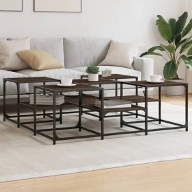 Brown oak engineered wood coffee table 121x121x40 cm by , Coffee table - Ref: Foro24-839072, Price: 71,95 €, Discount: %