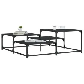 Black engineered wood coffee table 107x107x40 cm by , Coffee table - Ref: Foro24-837752, Price: 51,57 €, Discount: %