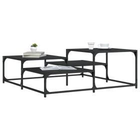 Mesa de centro madera de ingeniería negro 107x107x40 cm de , Mesas de centro - Ref: Foro24-837752, Precio: 52,05 €, Descuento: %