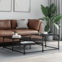 Black engineered wood coffee table 107x107x40 cm by , Coffee table - Ref: Foro24-837752, Price: 52,05 €, Discount: %
