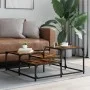 Smoked oak engineered wood coffee table 87.5x87.5x40 cm by , Coffee table - Ref: Foro24-837744, Price: 41,25 €, Discount: %
