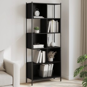 Black engineered wood shelf 72x28x172 cm by , Bookcases and shelves - Ref: Foro24-3213652, Price: 98,70 €, Discount: %