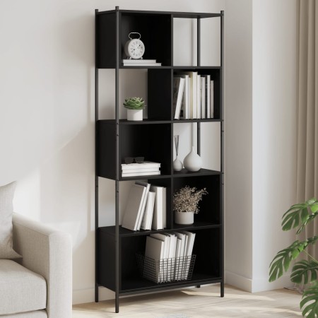 Schwarzes Holzwerkstoffregal 72x28x172 cm von , Bücherregale und Regale - Ref: Foro24-3213652, Preis: 98,70 €, Rabatt: %