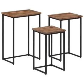 Stapelbare Couchtische 3 Einheiten aus massivem Teakholz von , Couchtisch - Ref: Foro24-358534, Preis: 115,30 €, Rabatt: %