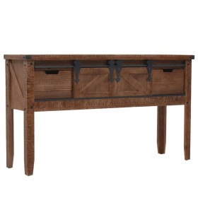 Brown solid fir wood console table 131x35.5x75 cm by vidaXL, Side tables - Ref: Foro24-246121, Price: 218,14 €, Discount: %