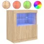 Sideboard with LED lights Sonoma oak 60.5x37x67 cm by , Sideboards - Ref: Foro24-836618, Price: 70,77 €, Discount: %