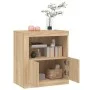 Sideboard with LED lights Sonoma oak 60.5x37x67 cm by , Sideboards - Ref: Foro24-836618, Price: 70,77 €, Discount: %
