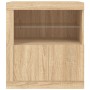 Sideboard with LED lights Sonoma oak 60.5x37x67 cm by , Sideboards - Ref: Foro24-836618, Price: 64,77 €, Discount: %