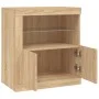 Sideboard with LED lights Sonoma oak 60.5x37x67 cm by , Sideboards - Ref: Foro24-836618, Price: 70,77 €, Discount: %
