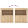 Sideboard with LED lights Sonoma oak 60.5x37x67 cm by , Sideboards - Ref: Foro24-836618, Price: 64,77 €, Discount: %